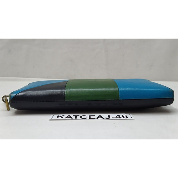 Fossil Patchwork Multicolor Leather Zip Around Credit Card Wallet - Picture 5 of 16